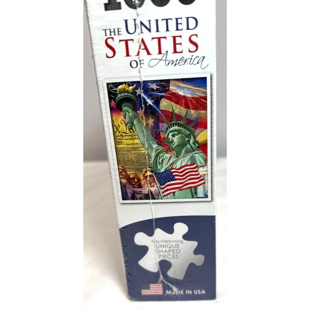 The United States Of America 1000-Piece Puzzle With Unique Shaped Pieces Made In